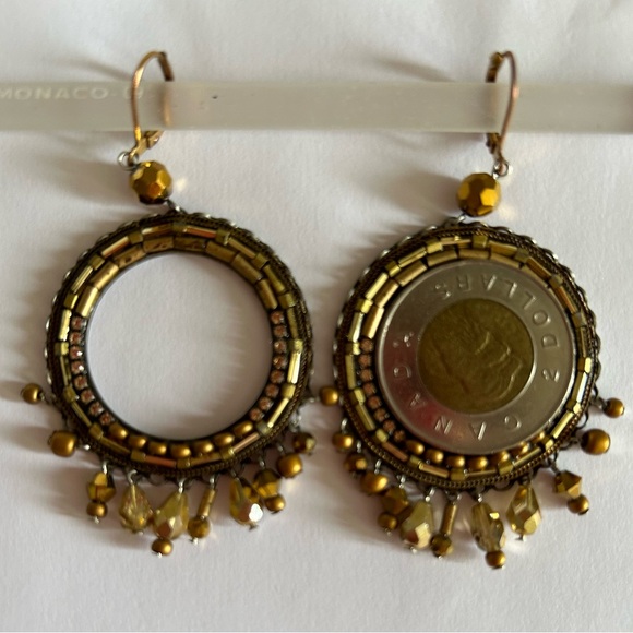 Ayala Bar Gold Beaded Hoop Earrings - Picture 3 of 3